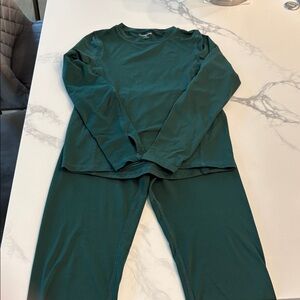 Lands' End Deep Green base layer thermal long underwear